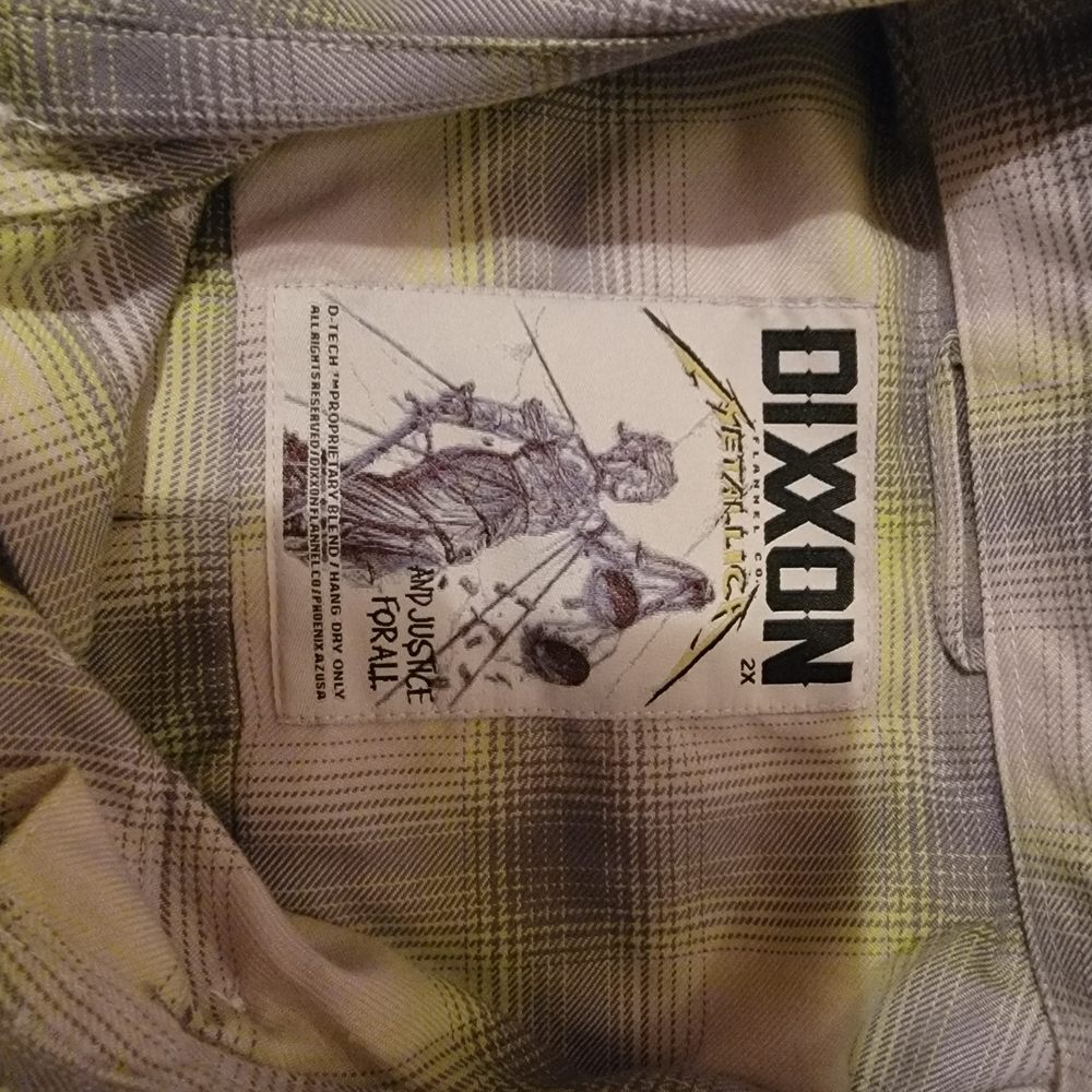 DIXXON Gray and Yellow Checkered Shirt